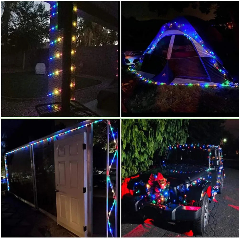 Outdoor Led Festoon Fairy Tube Rope String Lights Street Garland For Garden Yard New Year 2023 Christmas Decoration 5m 10m 15m