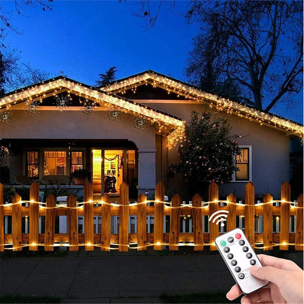 Outdoor Led Festoon Fairy Tube Rope String Lights Street Garland For Garden Yard New Year 2023 Christmas Decoration 5m 10m 15m