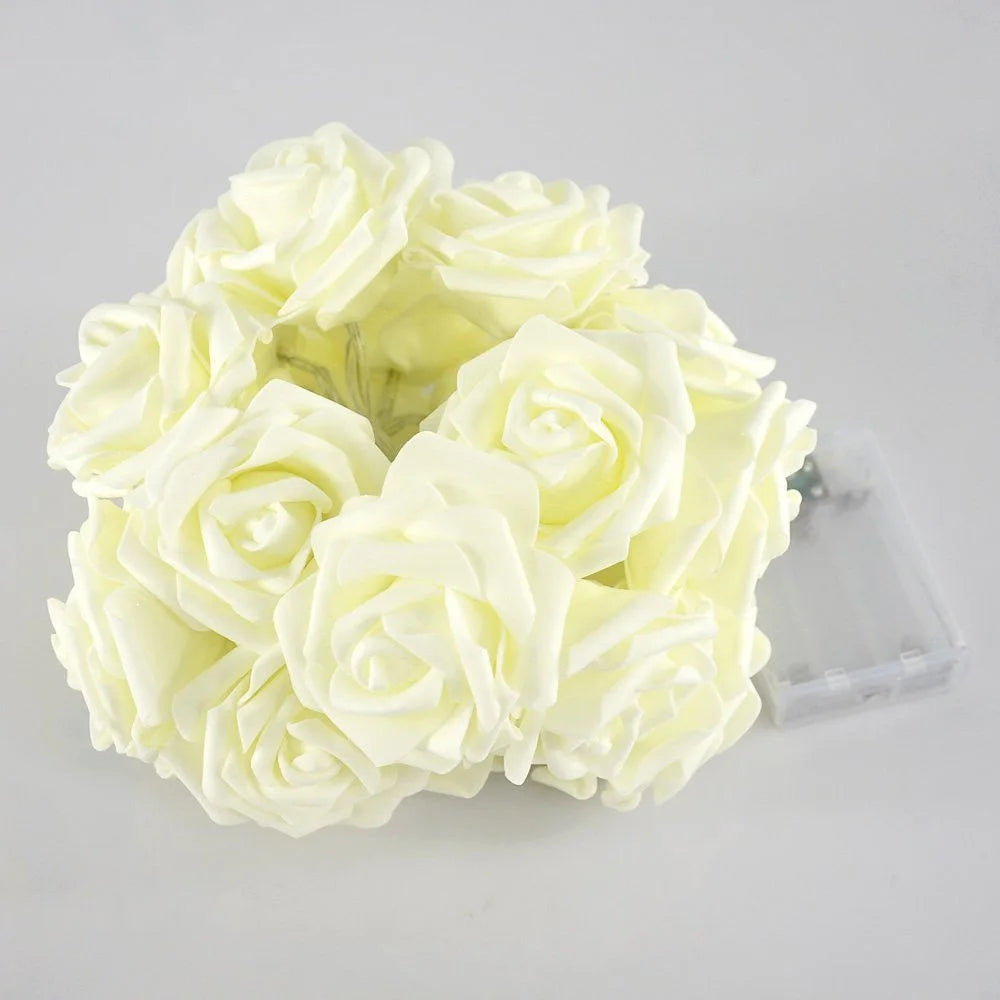 Rose Flower Festoon LED Lights 20 Leds String Lights Christmas Indoor Decorations For Home Valentines Fairy Light