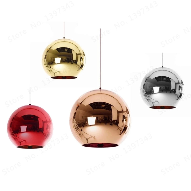 Wonderland LED Chandelier Ball Light Pendant Lamp Glass Ball Light Luster Modern Copper Sliver Shade Mirror Christmas