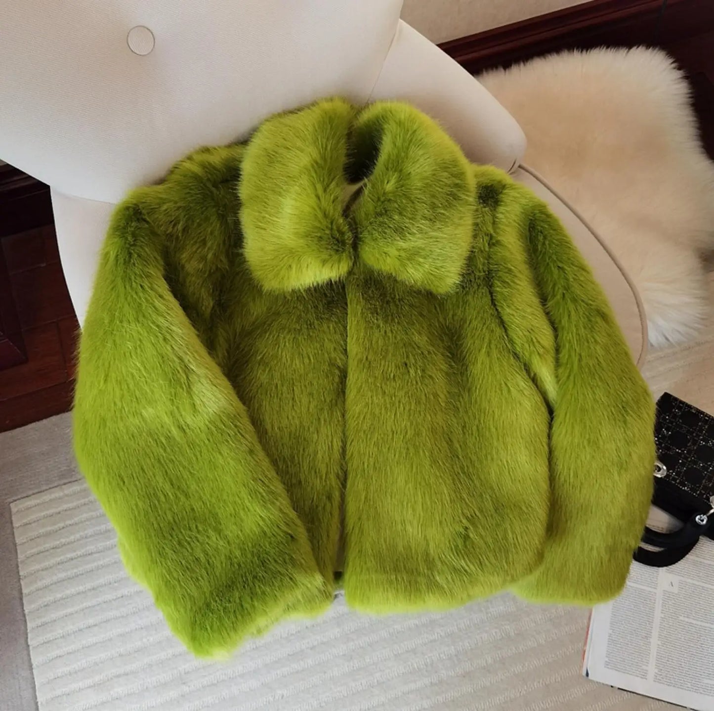 Feeling Grinchy Soft Faux Fur Coat