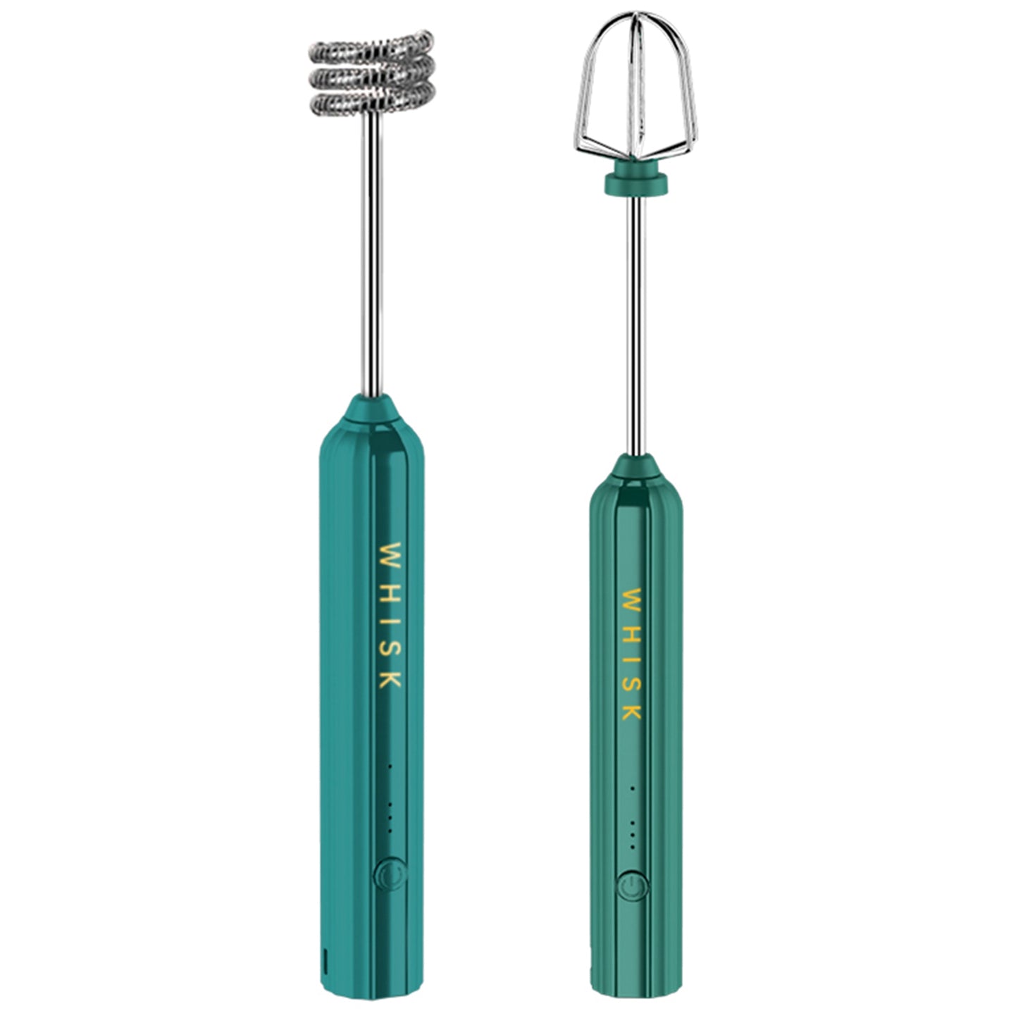 USB Rechargeable Electric Whisk Egg Beater Handheld Coffee Blender Household Milk Shaker Mixer Frother Foamer Green