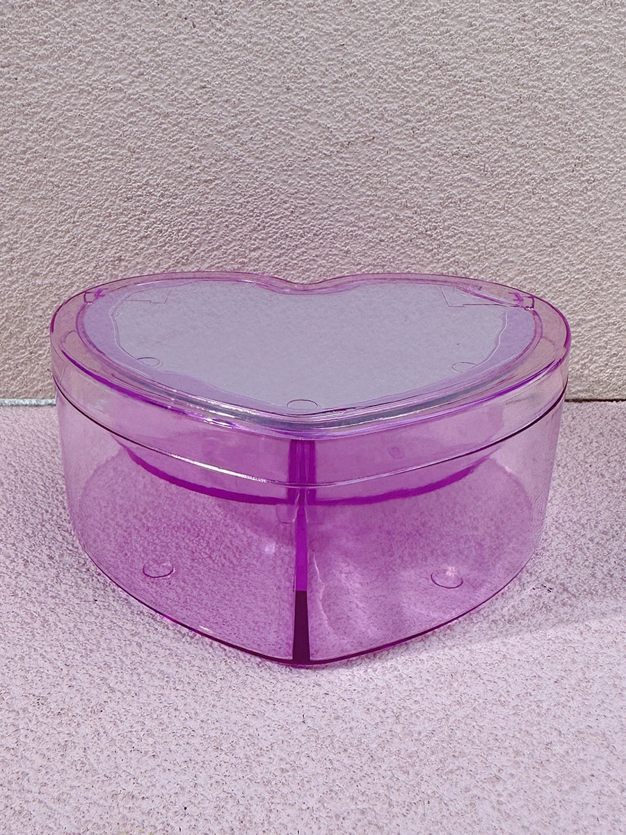 Clamshell Heart Student Small Items Barrettes Storage Box