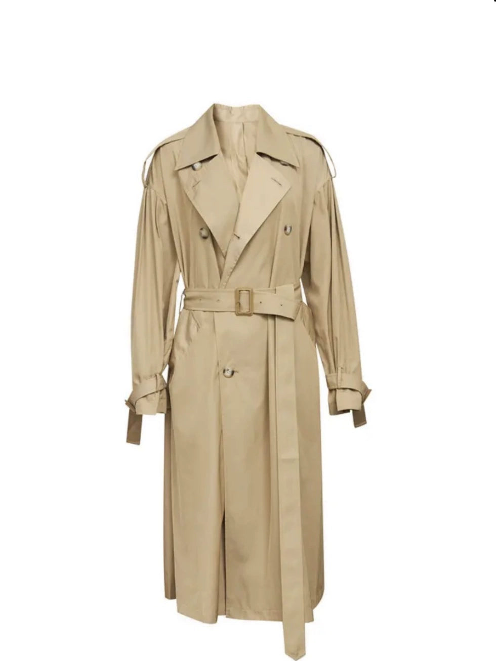 Loose Double Breasted Long Trench Coat Women