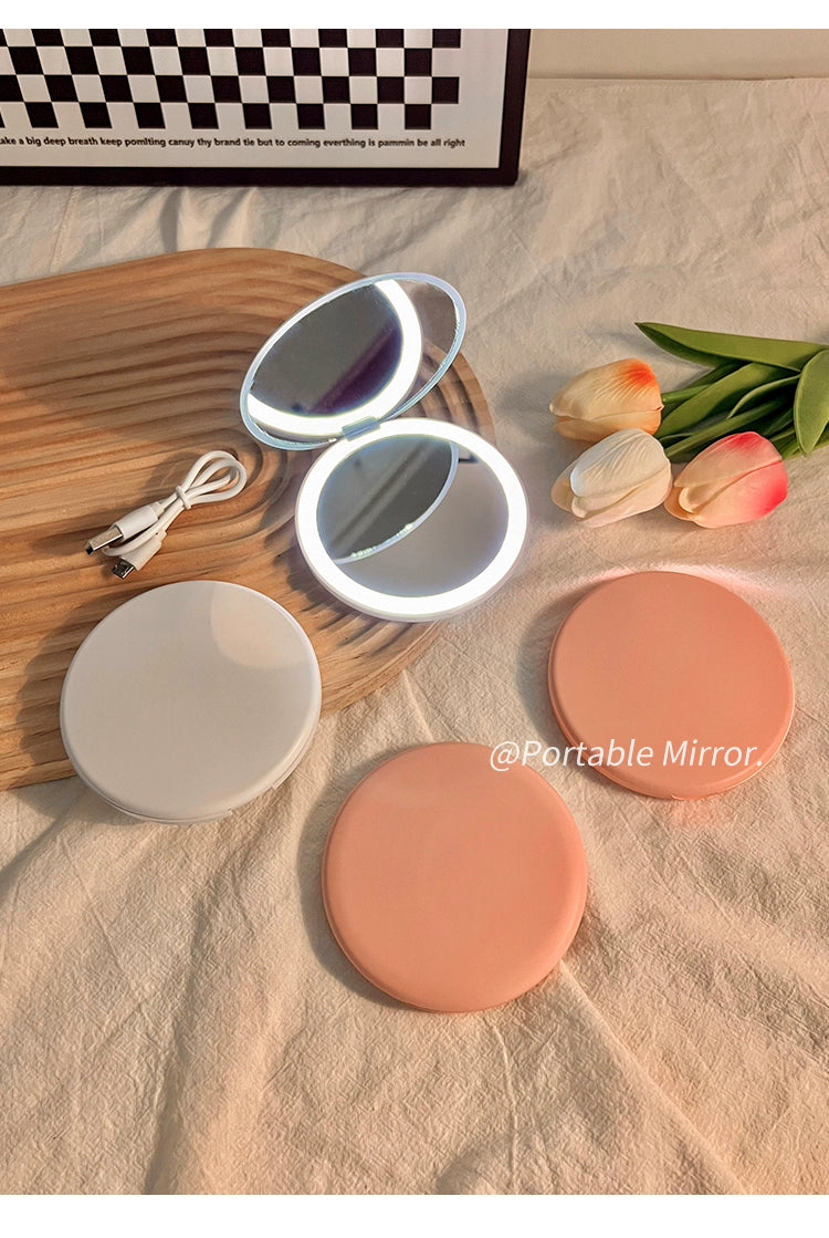 Portable Small Light-Emitting Cosmetic Mirror for Students