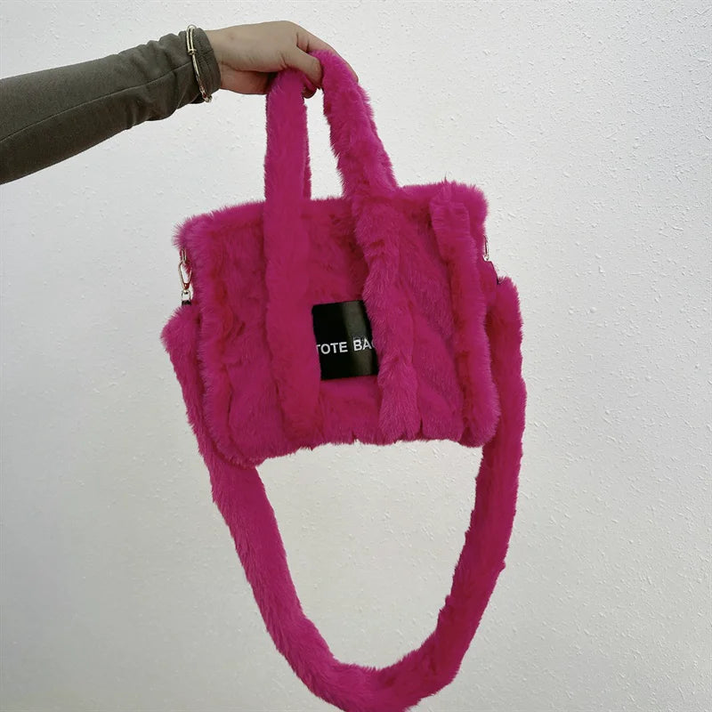 Faux Fur Ladies Tote Bag