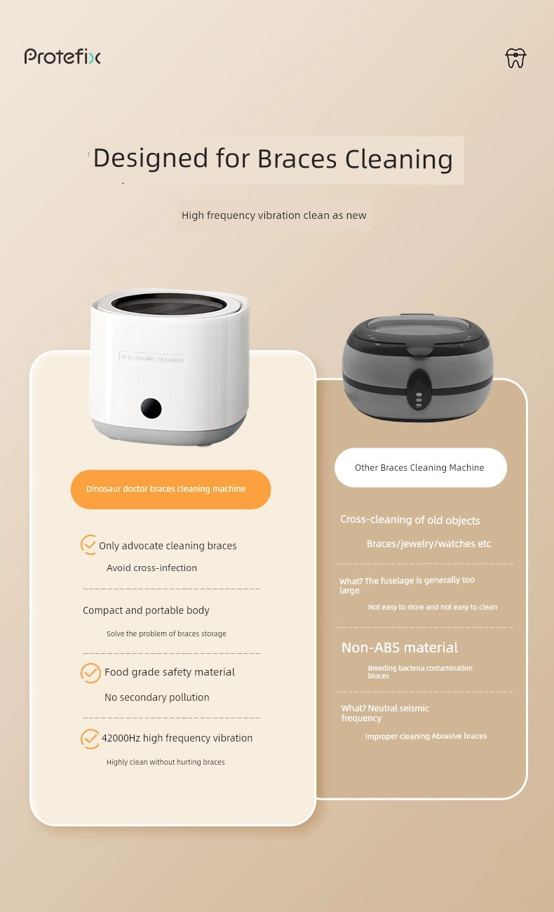 Ultrasonic Tooth Socket Cleaning Device Portable Orthodontic Retainer Dentures Glasses Invisible Tooth Socket Washing Machine Automatic Home Use