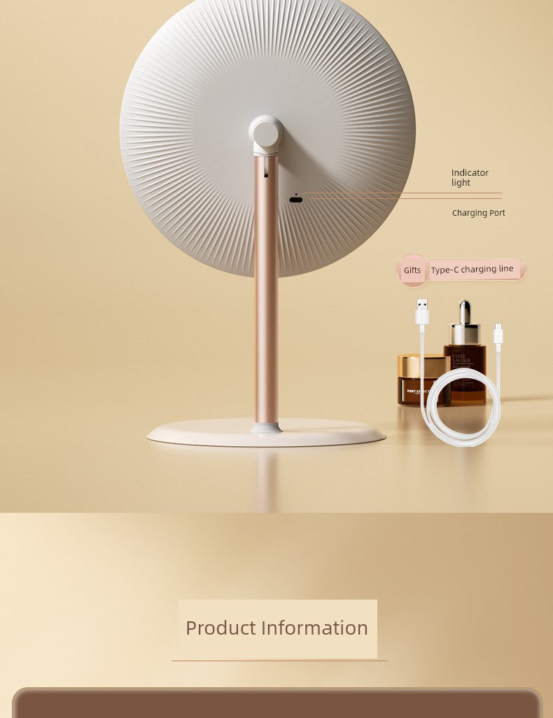 Dual-Axis Stand Office Rotating Makeup Mirror with Light