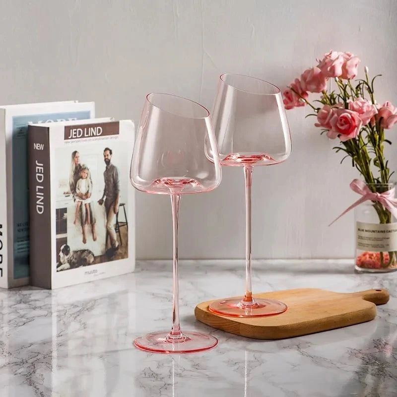 Pink Flamingo Slanted Lipstick Wine Glass Sweet Wine Glass High Value Luxury Home Goblet Wine Champagne Glass Cup Wedding Gift