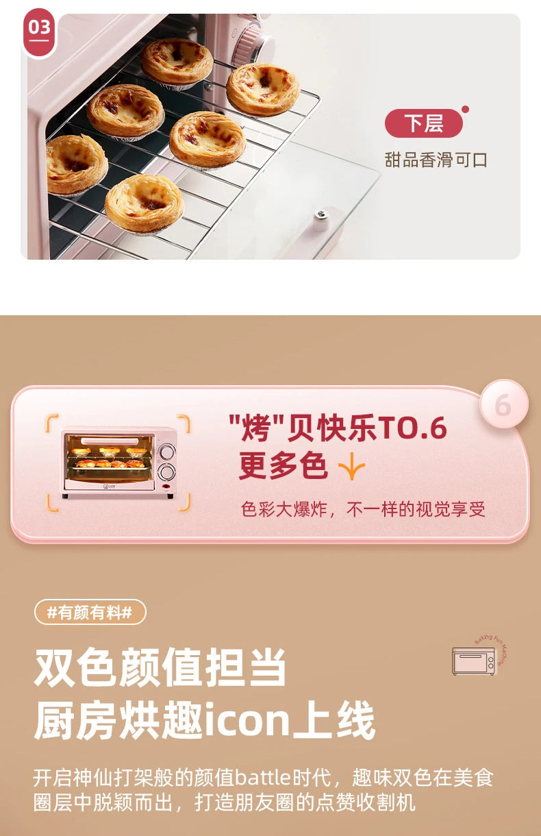 Mini Electric Oven (12L), Compact Baking Oven for Home Use, SpaceSaving Toaster, Quick Heat Oven, Countertop Baking Appliance,