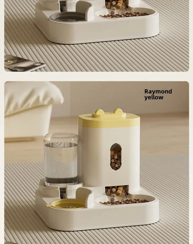 Pet Automatic Feeder Convenient Water Dispenser Cat and Dog Food Elevated Bowl with Fountain Large Capacity Drinker Accessories