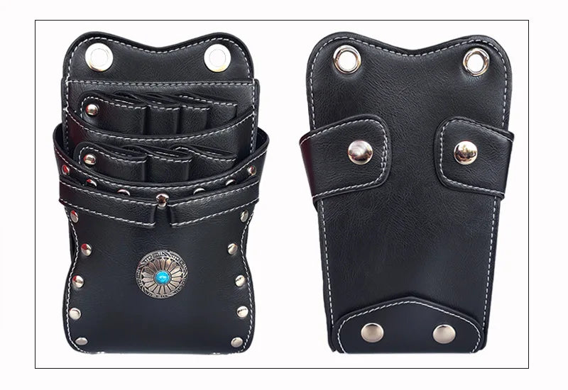 Hairdresser Scissors Pouch Salon Barber Hairdressing Holster Hair Stylist Tools Bags Comb Shear Waist Shoulder Belt Case PU Pink