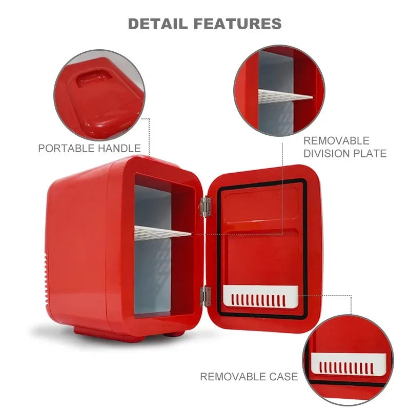 pink cute 4L small fridge cans cosmetics mini refrigerator 12v 100v 240v car and home use
