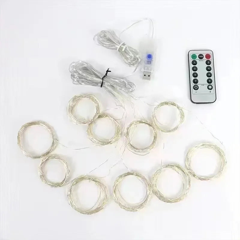 LED Garland Curtain String Lights USB Remote Control Fairy Festoon Light Christmas Decoration for Room Party Wedding New Year