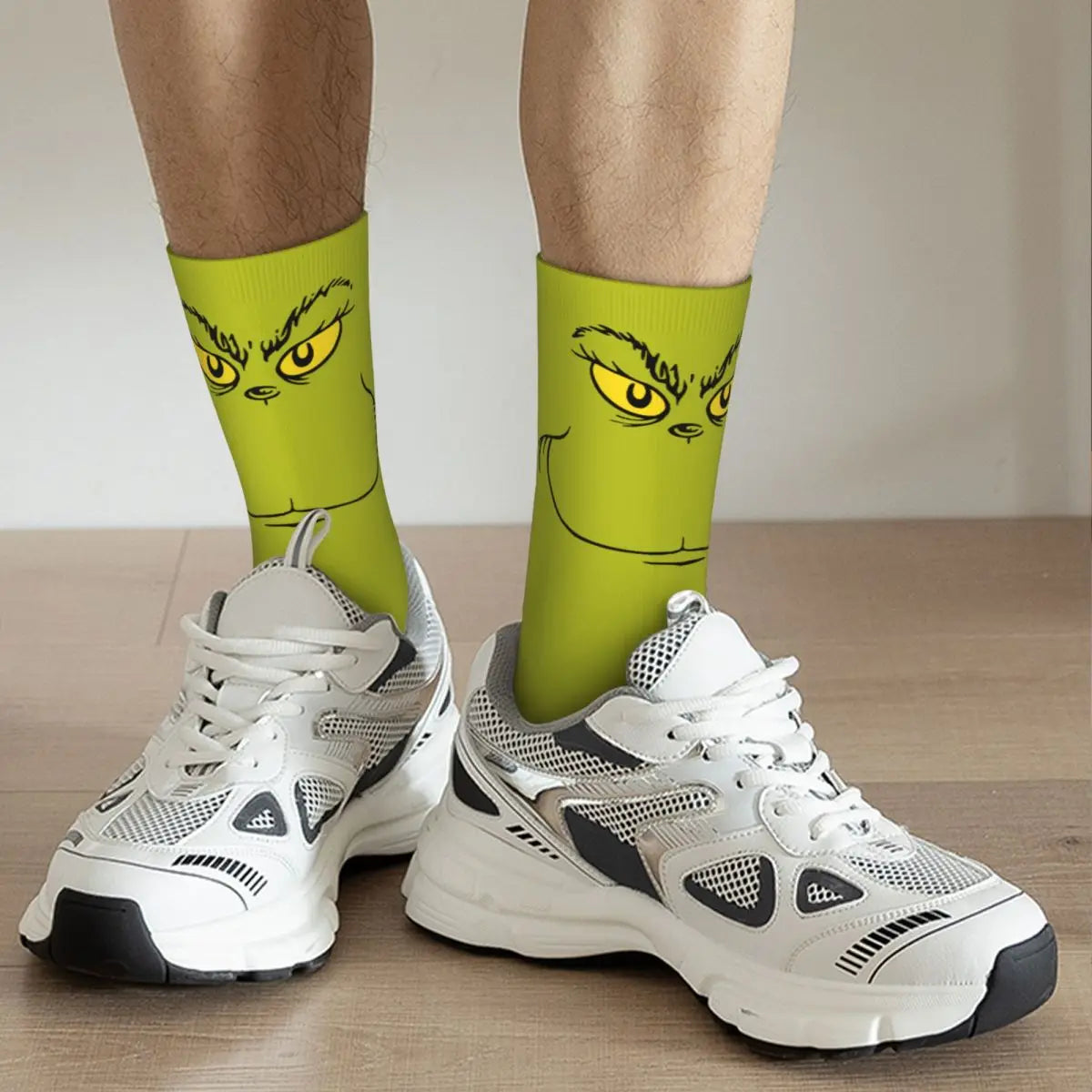 Novelty Christmas-S-Green-S-Grinching Socks Men's Women's Fashion Socks Spring Summer Autumn Winter Middle Tube Socks Gift