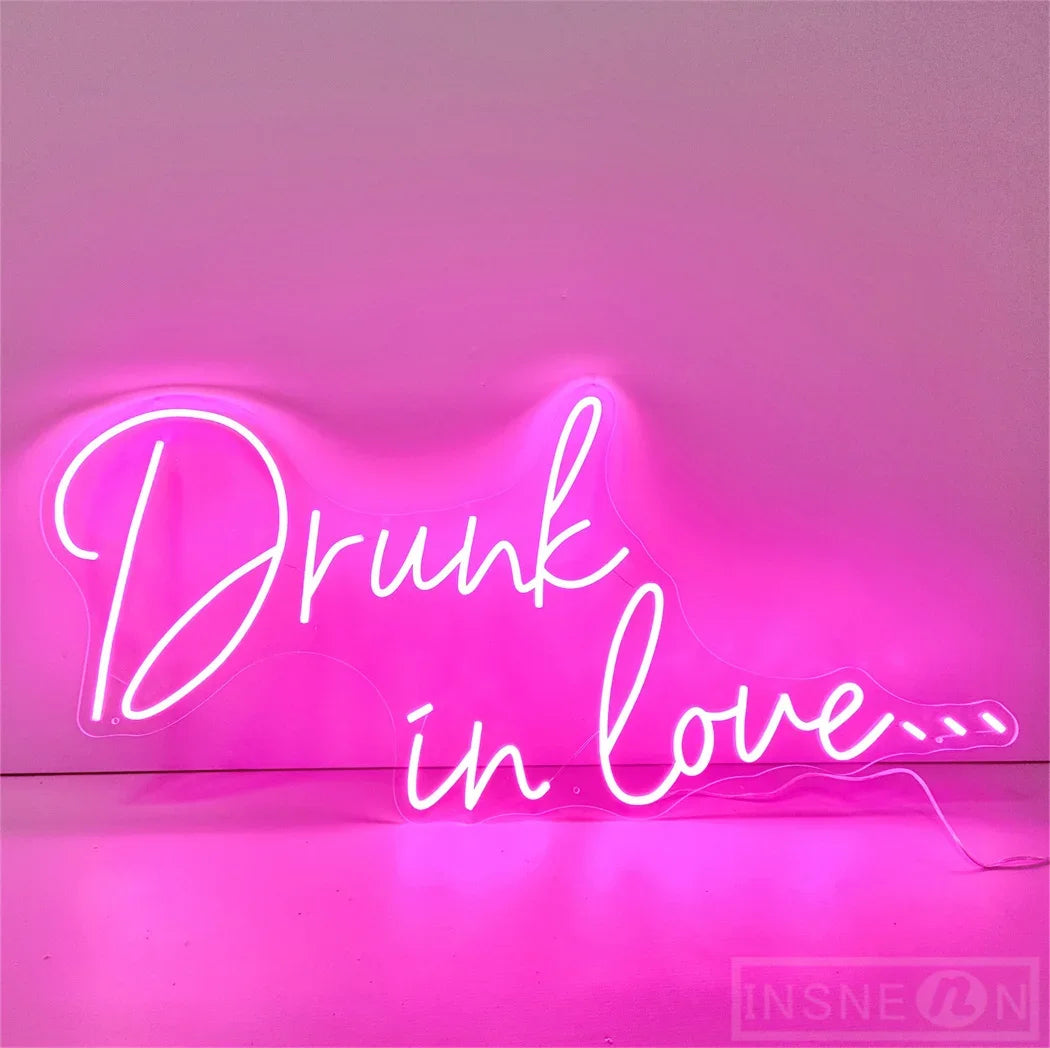 Neon LED Sign Drunk In Love Neon Decor Lamp for Bar Party Neon Lighting Signs Wedding Room Birthday Decoration Wall Night Lights