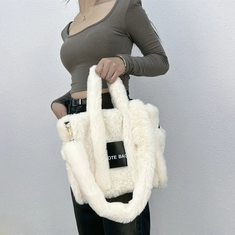 Faux Fur Ladies Tote Bag