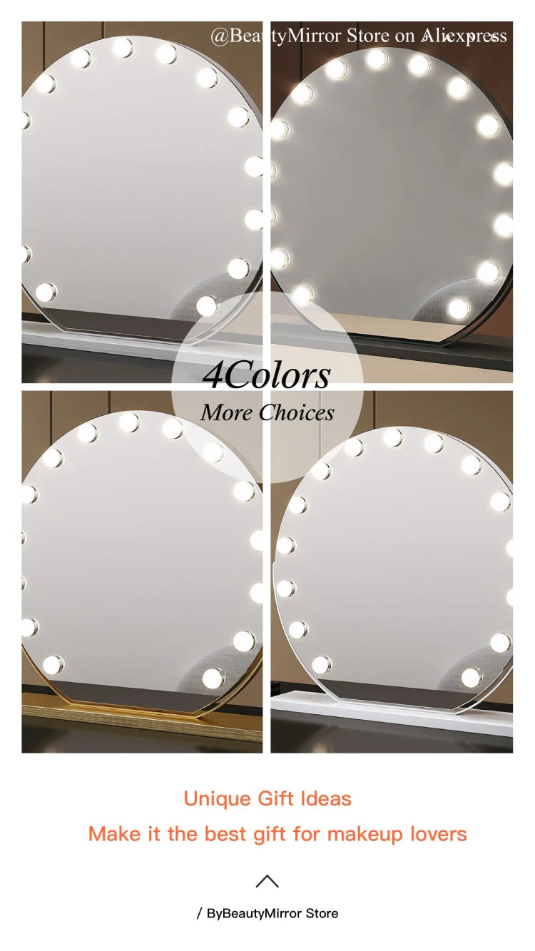 Vanity Mirror with Lights, 20" LED Hollywood Lighted Makeup Mirror with 12 Light Bulbs, Smart Touch and 3 Color Modes For Her