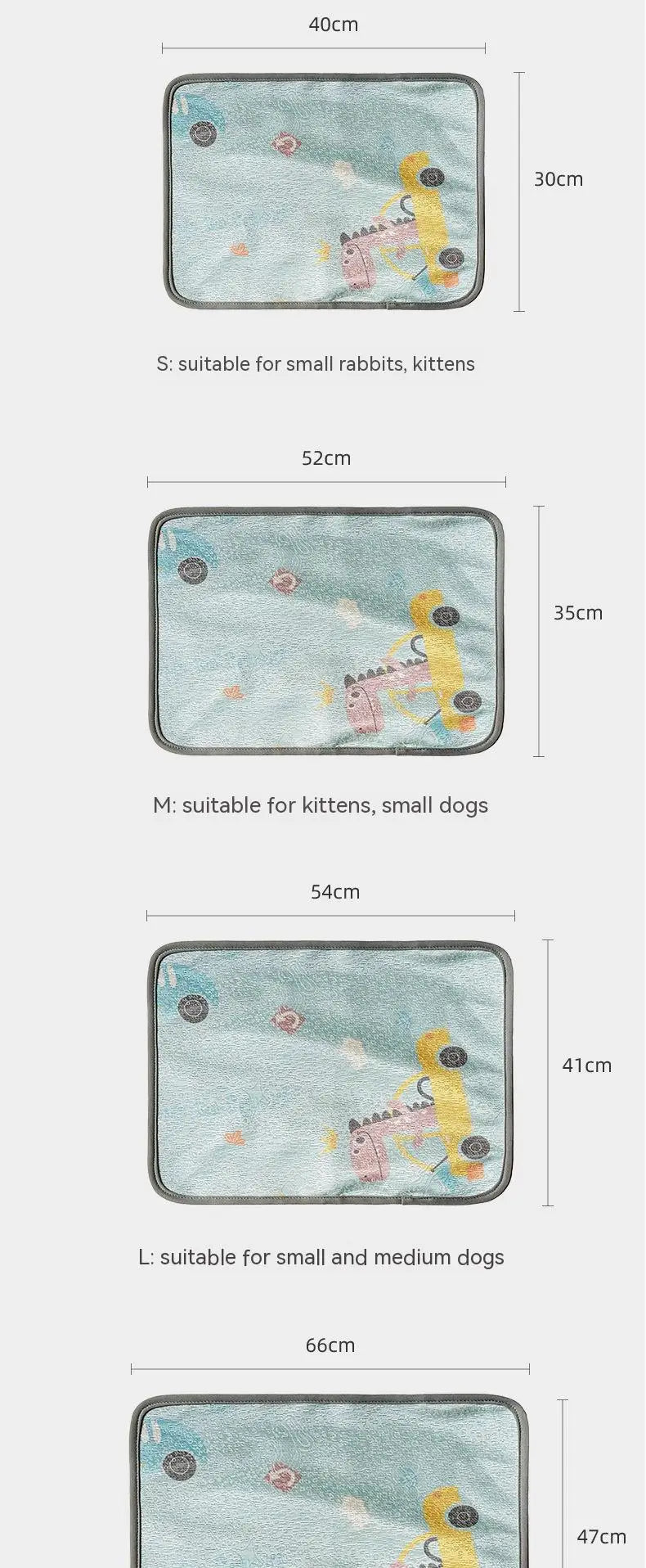 Pet Cooling Summer Mat Dog Breathable Bite Resistant Blanket Cat Ice Silk Fabric Cool Sleeping Mat Sofa Dog Car Mat Dog Bed