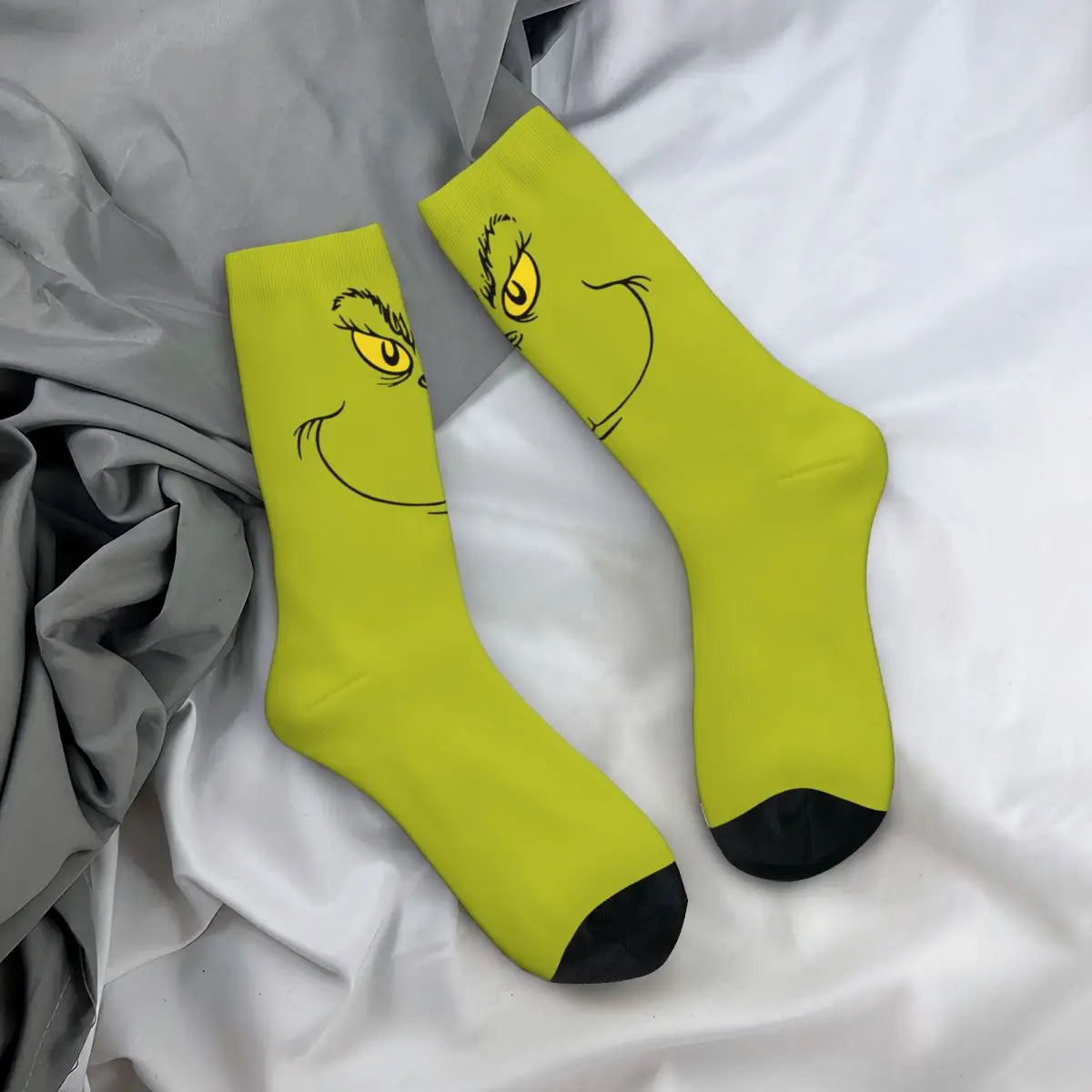 Novelty Christmas-S-Green-S-Grinching Socks Men's Women's Fashion Socks Spring Summer Autumn Winter Middle Tube Socks Gift