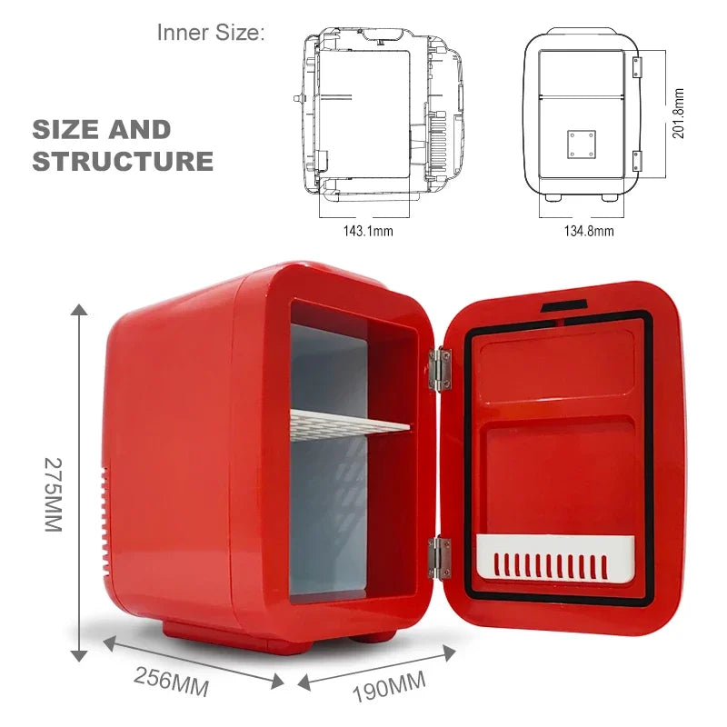 pink cute 4L small fridge cans cosmetics mini refrigerator 12v 100v 240v car and home use