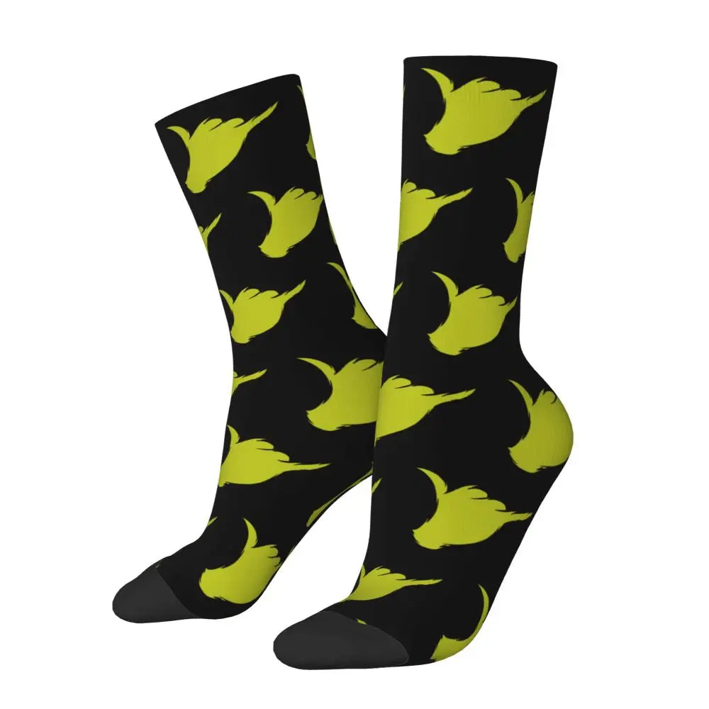 Novelty Christmas-S-Green-S-Grinching Socks Men's Women's Fashion Socks Spring Summer Autumn Winter Middle Tube Socks Gift