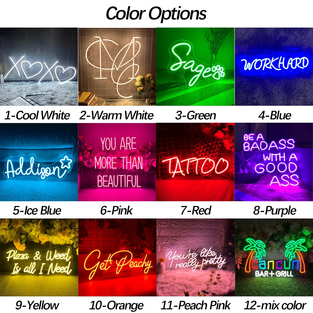 Love Neon Lights For Wall Art Sign LED Neon Strip Lights Wedding Decoration Garden Home Bedroom Party Wall Decor Neon Lamps