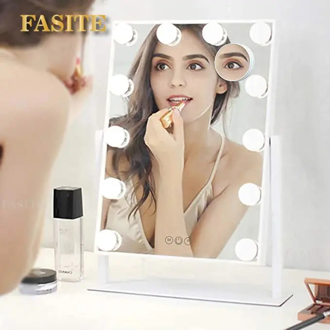 Hollywood Mirror Vanity Makeup Mirror With Light Smart Touch Control 3 Colors Dimmable Light