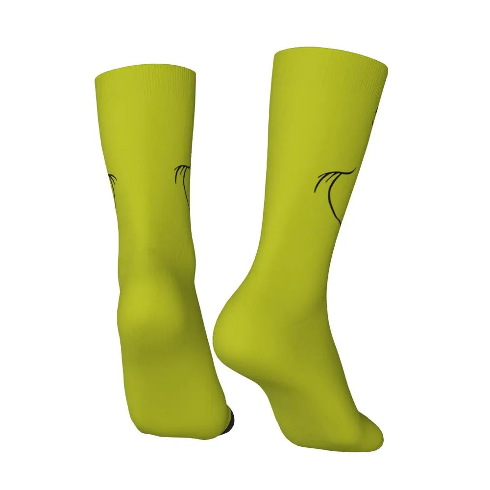 Novelty Christmas-S-Green-S-Grinching Socks Men's Women's Fashion Socks Spring Summer Autumn Winter Middle Tube Socks Gift