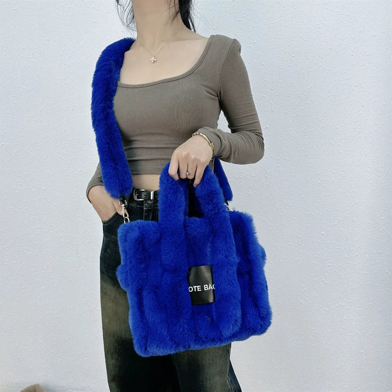 Faux Fur Ladies Tote Bag