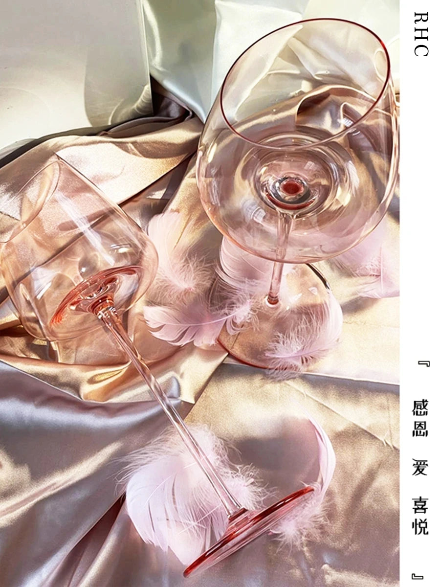 Pink Flamingo Slanted Lipstick Wine Glass Sweet Wine Glass High Value Luxury Home Goblet Wine Champagne Glass Cup Wedding Gift