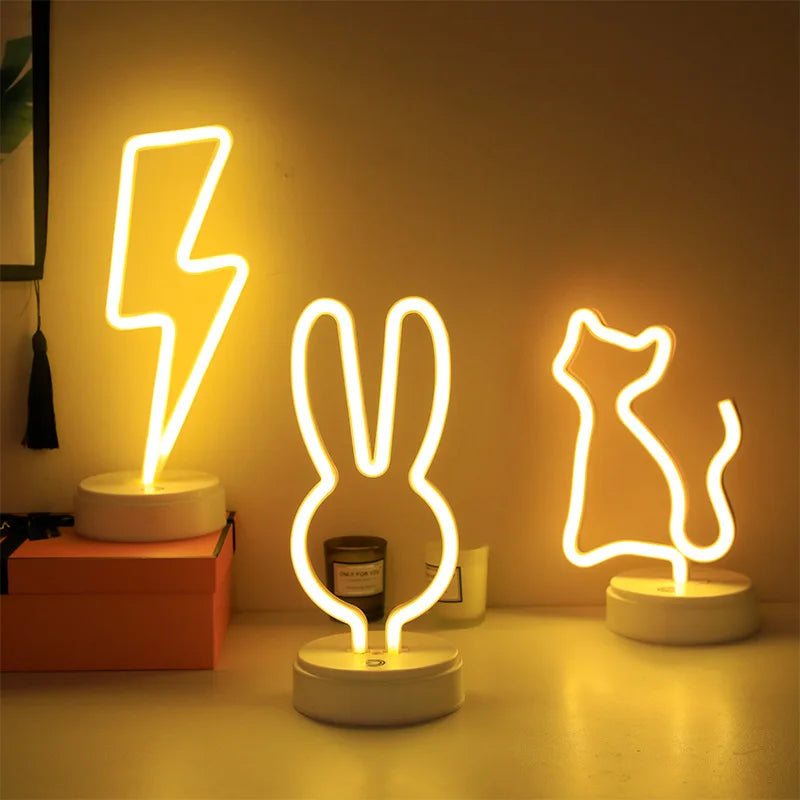 Rainbow LED Unicorn Neon Sign Night Light Home Kids Bedroom Indoor Lighting Decor Lamp Lovely LED Night Light