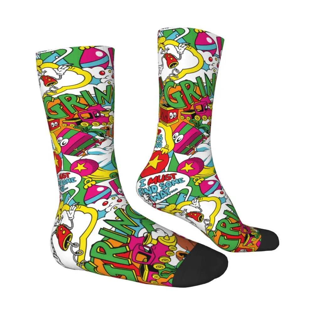 Novelty Christmas-S-Green-S-Grinching Socks Men's Women's Fashion Socks Spring Summer Autumn Winter Middle Tube Socks Gift