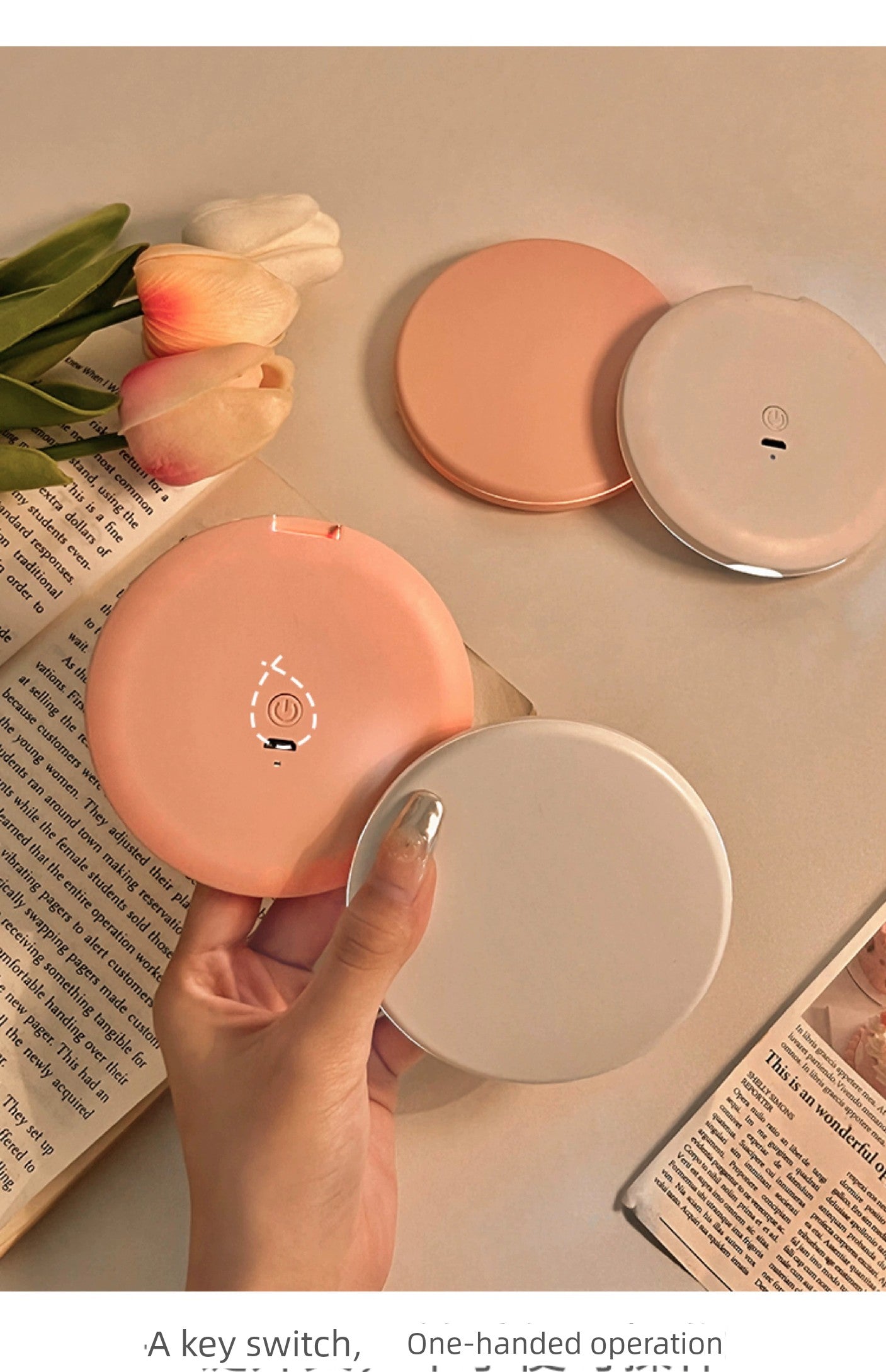 Portable Small Light-Emitting Cosmetic Mirror for Students