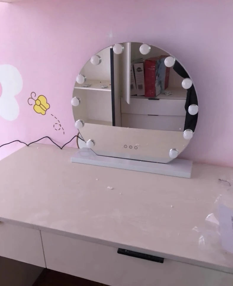 Vanity Mirror with Lights, 20" LED Hollywood Lighted Makeup Mirror with 12 Light Bulbs, Smart Touch and 3 Color Modes For Her