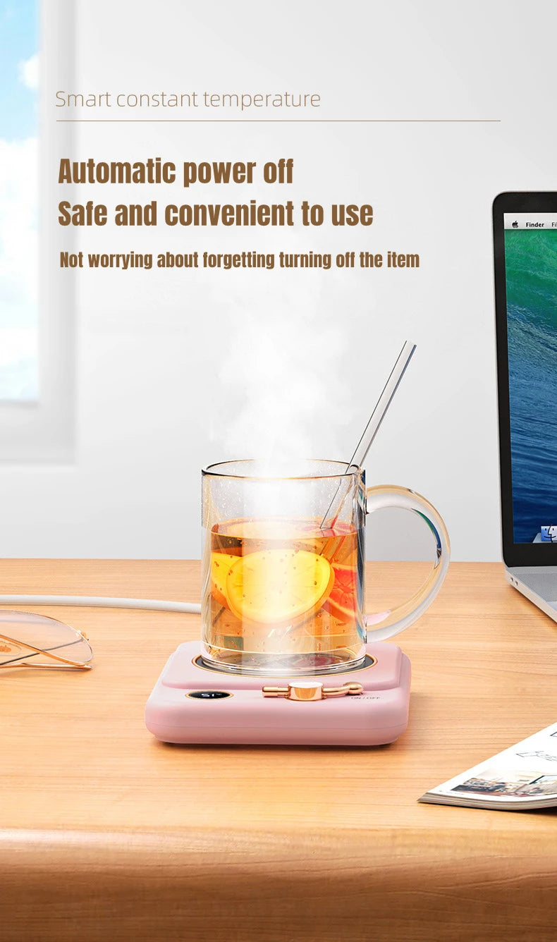 Coffee Cup Warmer Electric Mug Heater Constant Temperature 3 Gear Settings Keep Milk Tea Warm Auto-off Heating Coaster for Home