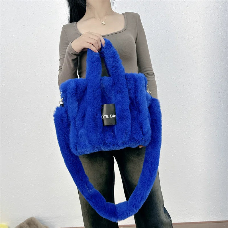 Faux Fur Ladies Tote Bag