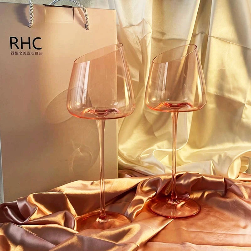 Pink Flamingo Slanted Lipstick Wine Glass Sweet Wine Glass High Value Luxury Home Goblet Wine Champagne Glass Cup Wedding Gift