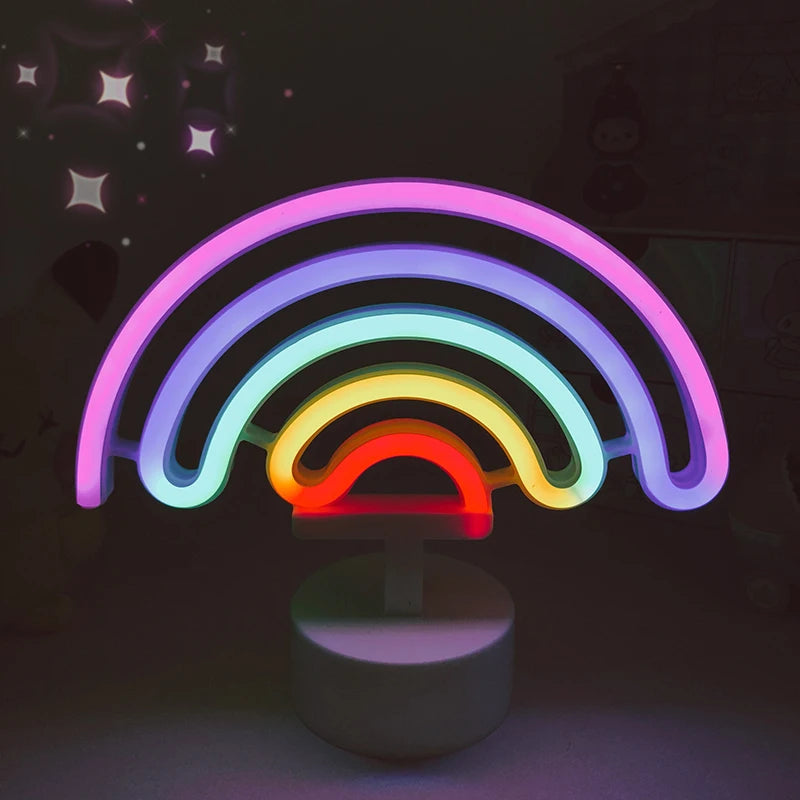 Rainbow LED Unicorn Neon Sign Night Light Home Kids Bedroom Indoor Lighting Decor Lamp Lovely LED Night Light