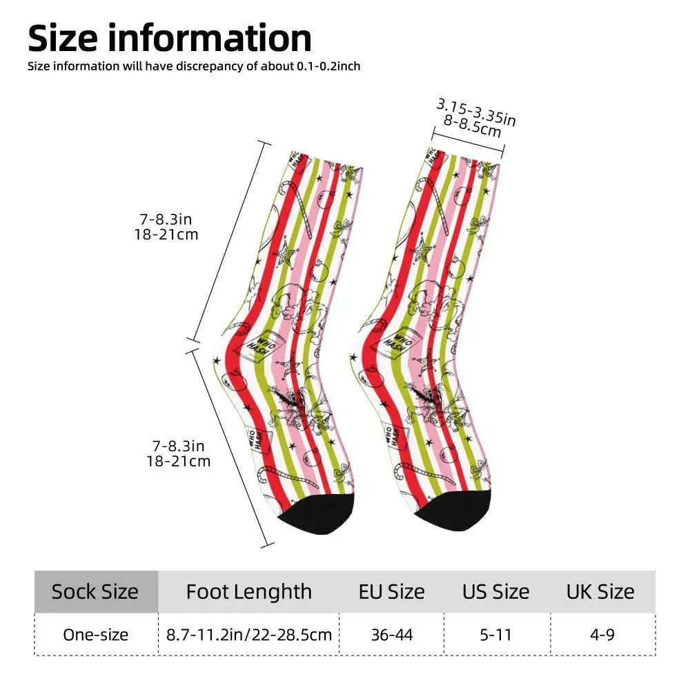 Novelty Christmas-S-Green-S-Grinching Socks Men's Women's Fashion Socks Spring Summer Autumn Winter Middle Tube Socks Gift
