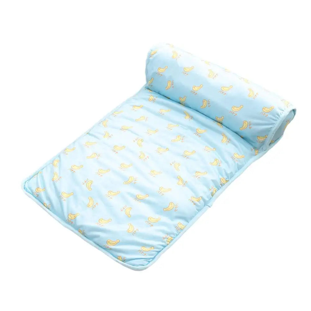 Summer Pet Cooling Mat Ice Silk Mat With Pillow Cushion Cat Dog Breathable Pad Sofa For Small Medium Dogs Cool Sleep Mats
