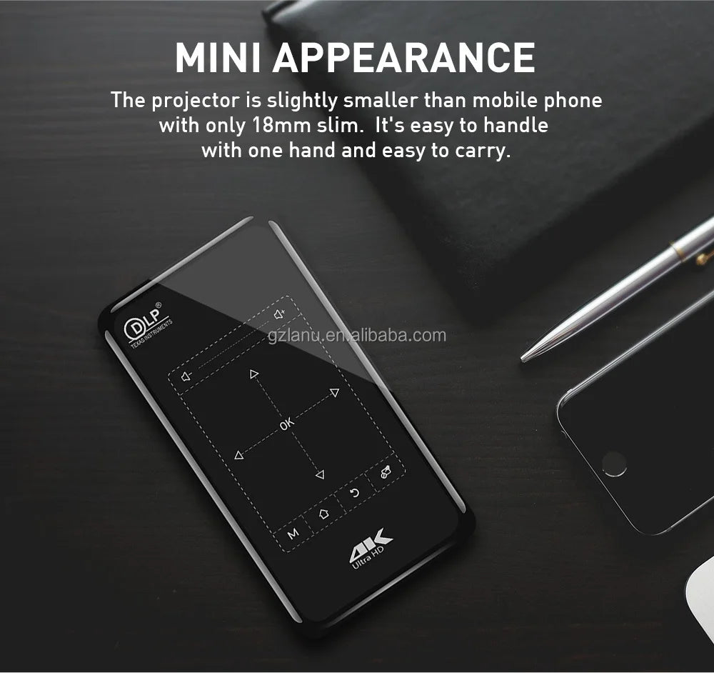 P09II 1+8G 4K Projector Mini Wifi Android 2.4G/5G Full HD 1080P LED Video Cinema Home beamer P09 II DLP Mini projector