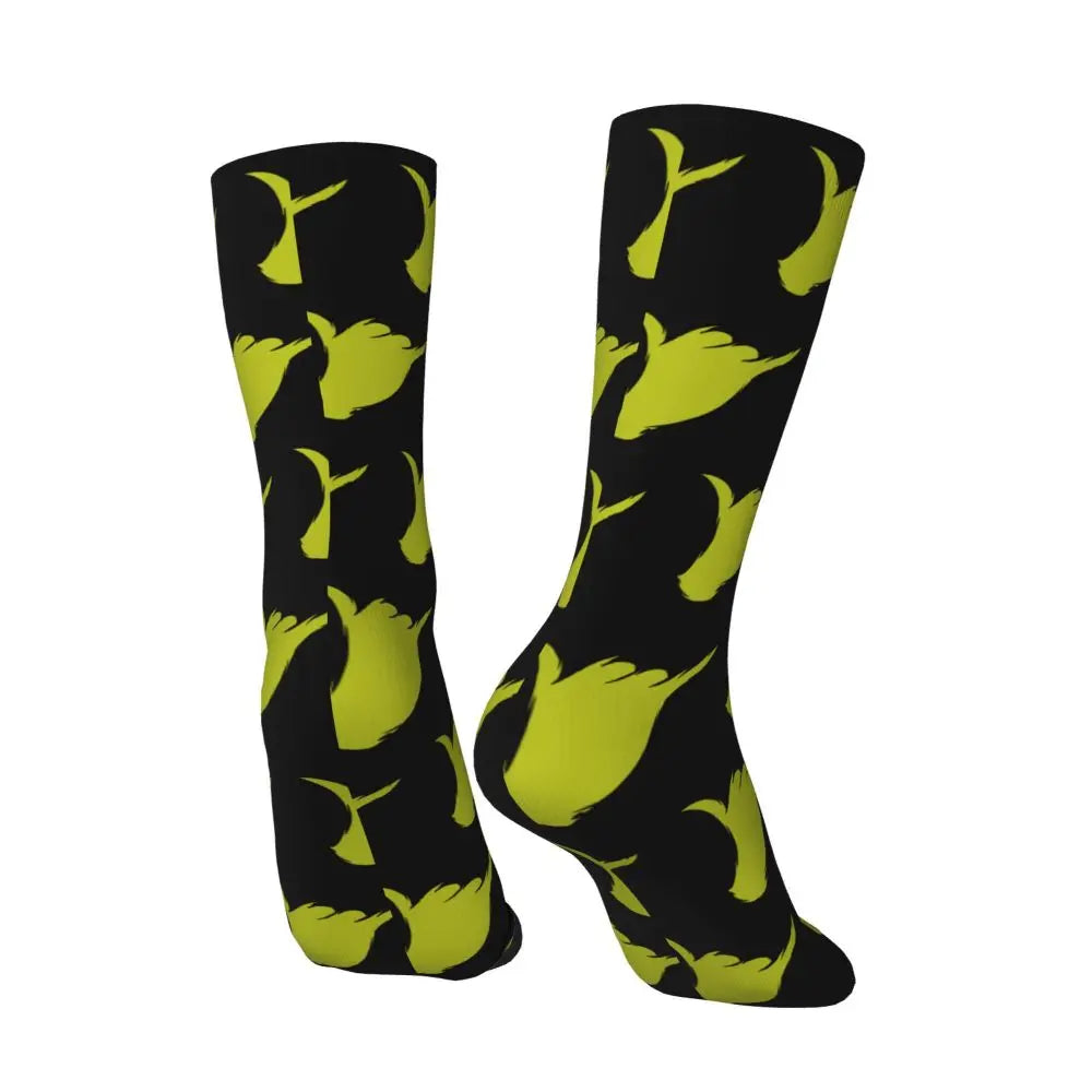 Novelty Christmas-S-Green-S-Grinching Socks Men's Women's Fashion Socks Spring Summer Autumn Winter Middle Tube Socks Gift