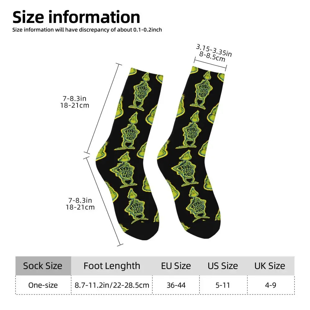Novelty Christmas-S-Green-S-Grinching Socks Men's Women's Fashion Socks Spring Summer Autumn Winter Middle Tube Socks Gift
