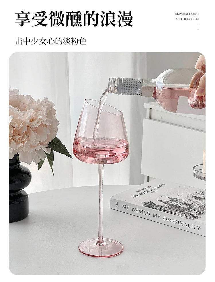 Pink Flamingo Slanted Lipstick Wine Glass Sweet Wine Glass High Value Luxury Home Goblet Wine Champagne Glass Cup Wedding Gift