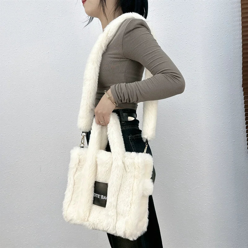 Faux Fur Ladies Tote Bag