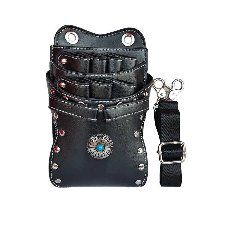 Hairdresser Scissors Pouch Salon Barber Hairdressing Holster Hair Stylist Tools Bags Comb Shear Waist Shoulder Belt Case PU Pink