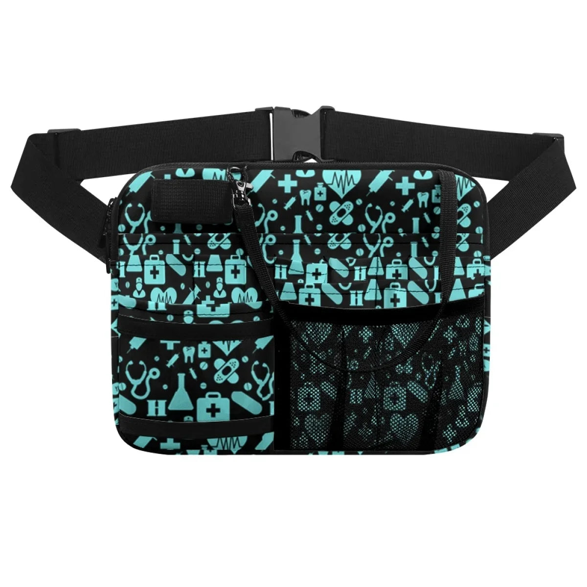 Adjustable Shoulder Pink Fanny Pack Cartoon Medical Tool Pattern Waist Bags Organizer Zipper Belt Storage riñoneras Para Hombre