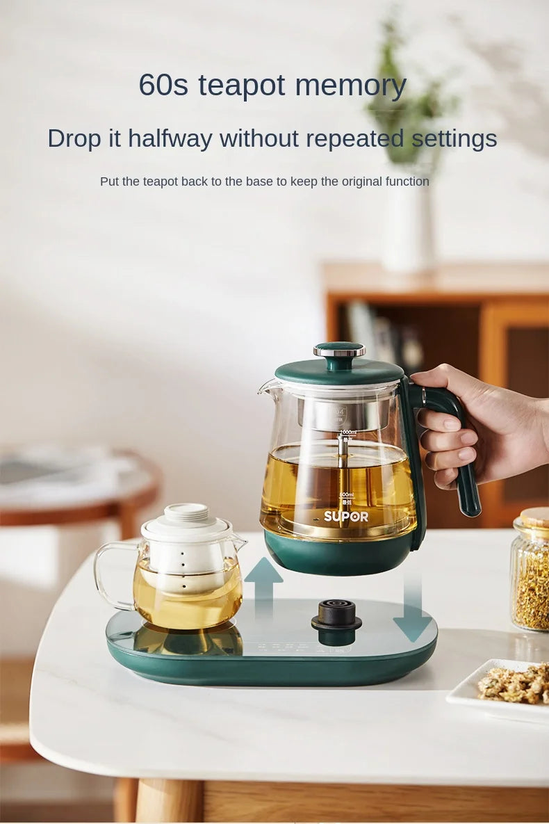 Electric Kettle 1L Black Tea Kettle with Steam Spray Function Health Tea Pot with Stainless Steel and 304 220V