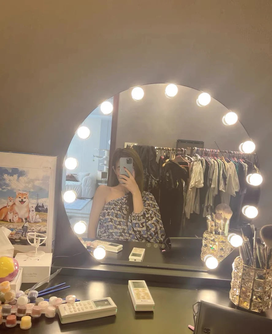 Vanity Mirror with Lights, 20" LED Hollywood Lighted Makeup Mirror with 12 Light Bulbs, Smart Touch and 3 Color Modes For Her